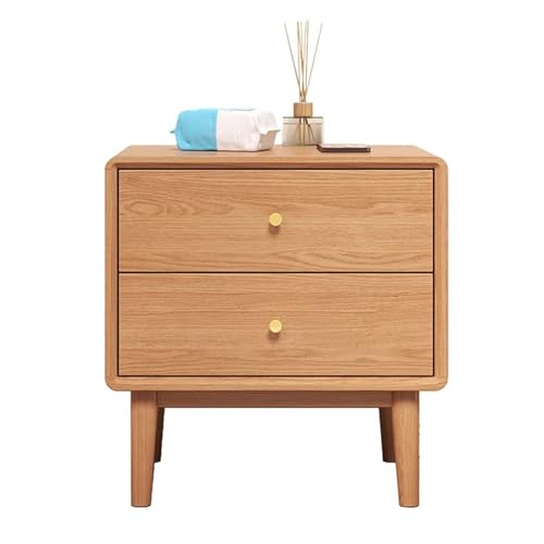 ATAPNLNMTZ Nachttisch mit Schubladen, Mid-Century Beistelltisch, Kleiner Couchtisch für Schlafzimmer oder Wohnzimmer(Natural,15.7in/40cm) von ATAPNLNMTZ