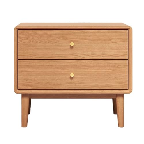 ATAPNLNMTZ Nachttisch mit Schubladen, Mid-Century Beistelltisch, Kleiner Couchtisch für Schlafzimmer oder Wohnzimmer(Natural,19.6in/50cm) von ATAPNLNMTZ