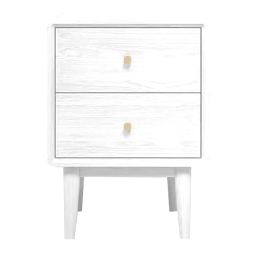ATAPNLNMTZ Nachttisch mit Schubladen, Mid-Century Beistelltisch, Kleiner Couchtisch für Schlafzimmer oder Wohnzimmer(White,11.8in/30cm) von ATAPNLNMTZ