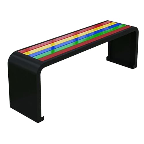 ATAPNLNMTZ Rostbeständige Gartenbank mit Stabilen Verzinkten Stahlhalterungen, Bank für Veranda, Garten, Öffentliche Plätze, Robuste Parkbank für Draußen(Black,59in/150cm) von ATAPNLNMTZ