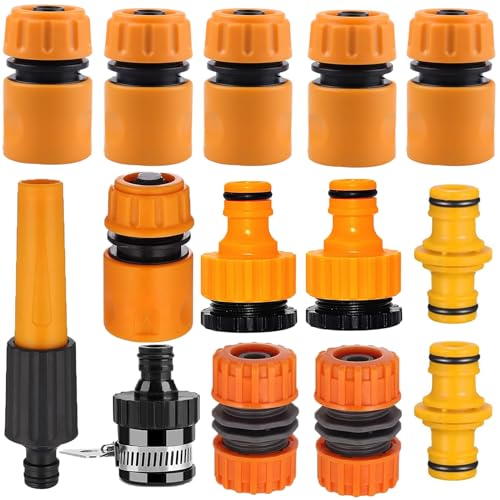 ATB-Foger 14 Gartenschlauch Anschluss Kit Schlauchende Schnellanschluss, Schlauch Reparatur Anschluss, Schlauch Waterstop Connector, Double Male Snap Connector, 2in1 Threaded Tap Connector etc von ATB-Foger