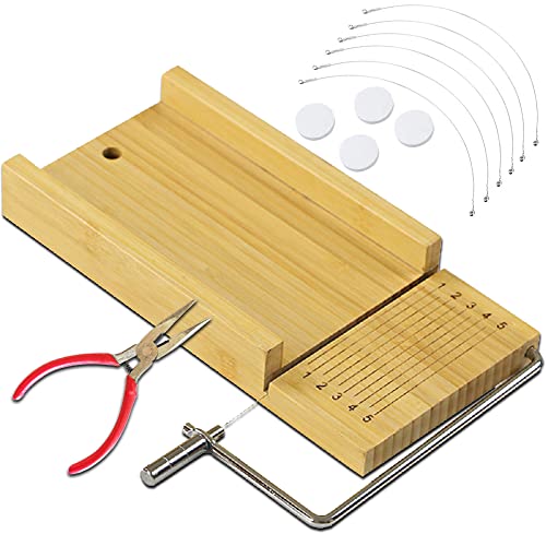 Seifenformen Set, Verstellbar Bambus Seifenschneider, DIY Verstellbar Seifen Gießformen Set Mit Spitzzange + 3 Ersatzdrähte von ATB-GIFT