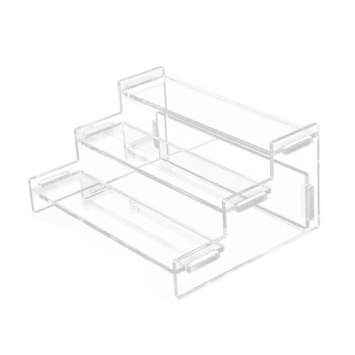 ATBUSS 1 Pcs 3 Tier Transparent Display Rack, abnehmbare Acryl Lagerung Rack, Leiter Stil Schmuck Rack, Kosmetik-Display-Rack, kann verwendet werden, um Kosmetika anzuzeigen. von ATBUSS
