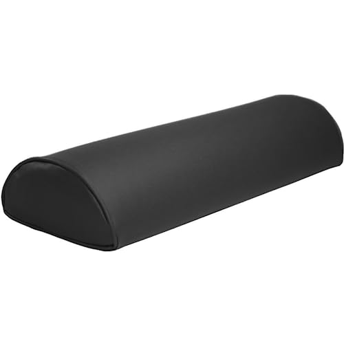 ATC Handels GmbH Halbrolle mit Kunstlederbezug und Ether-Schaum Füllung Länge: 50 cm - für den Hausgebrauch oder Massage (schwarz, 50x25x12 cm) von ATC Handels GmbH