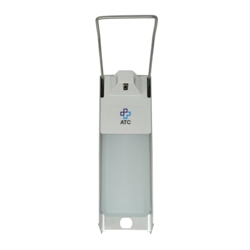 ATC Handels GmbH Robuster Desinfektionsspender aus hochwertigem Aluminium Seifenspender Pflege- oder Waschmittelspender mit kurzen und Langen Armen für Ellenbogennutzung (500ml, Langer Arm) von ATC Handels GmbH