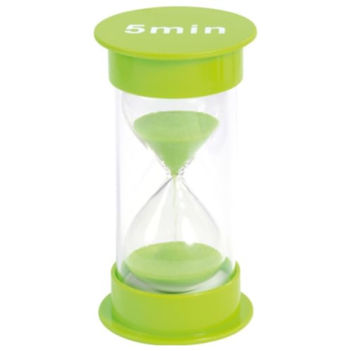 ATC Handels GmbH Sanduhr groß mit verschiedenen Zeitabläufen - von 30 Sekunden bis 30 Minuten - Maße: 12 x 6,5cm - Stundenglass, Zeituhr, Eieruhr, Stundenmesser, Zeitmesser mit Sand (grün, 5 min) von ATC Handels GmbH