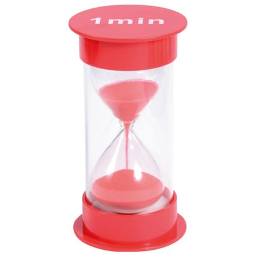 ATC Handels GmbH Sanduhr groß mit verschiedenen Zeitabläufen - von 30 Sekunden bis 30 Minuten - Maße: 12 x 6,5cm - Stundenglass, Zeituhr, Eieruhr, Stundenmesser, Zeitmesser mit Sand (rot, 1 min) von ATC Handels GmbH