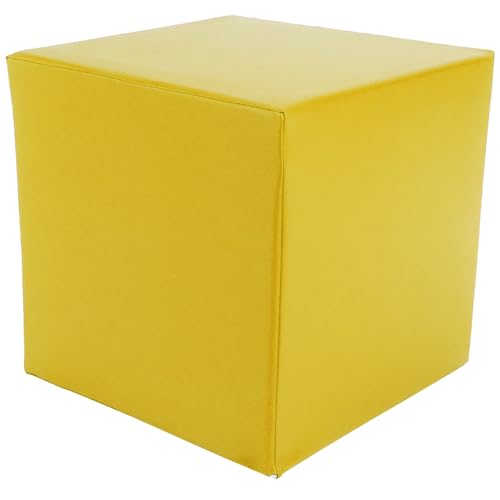 ATC Handels GmbH Stufen-Lagerungskissen mit Kunstlederbezug in 5 Maße: 30x30x30 cm - Bandscheibenhocker, Sitzhocker, Sitzwürfel, Kunstleder, Lendenstütze (gelb) von ATC Handels GmbH