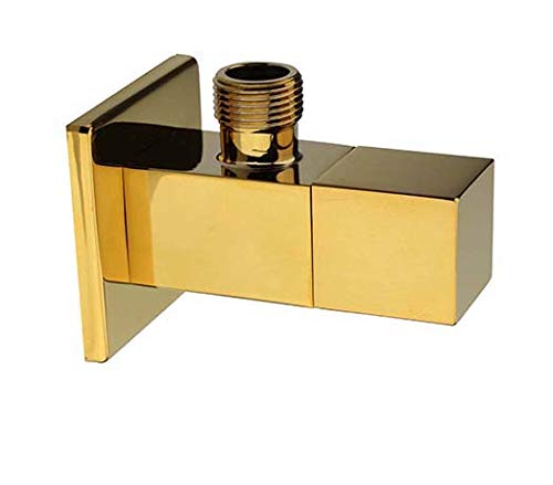 ATCO® Eckventil Ventil Gold vergoldet Eckregulierventil Eckventile Waschbecken Waschtisch Armatur Wasserhahn Küche Bad Gäste-WC Messing 1/2" x 3/8" eckig von ATCO