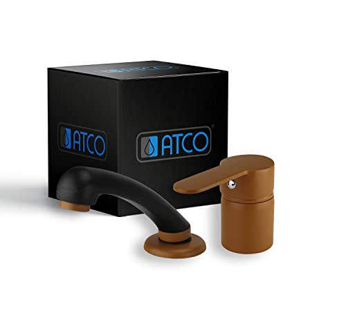 ATCO Friseurarmatur RONDO ND braun Niederdruck Friseur Armatur Waschtischarmatur Wasserhahn Waschbecken Handbrause Brause Rückwärtswaschbecken von ATCO