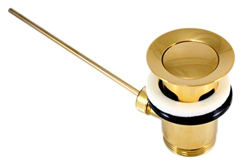 ATCO® Ablaufventil GOLD Exzenter Ablaufgarnitur Zugstangen-Ablaufgarnitur Ablauf Abfluss Stöpsel Stopfen Waschbecken Siphon Bad Gäste-WC Waschtisch vergoldet 1 1/4" von ATCO