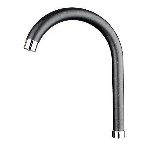 ATCO HU-Auslauf Ersatz Auslauf für Armatur Wasserhahn Küchenarmatur Spültischarmatur Waschtischarmatur Schwenkbar Schwenkauslauf 3/4" x 250 mm mit Mischdüse Granit-Schwarz von ATCO