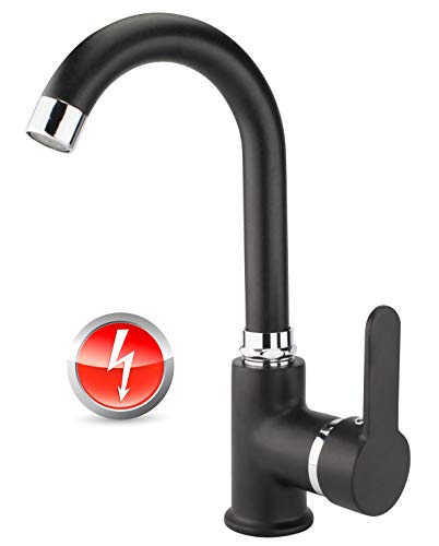 ATCO® Wasserhahn Niederdruck RONDO Küche Waschtisch Armatur Spültischarmatur Küchenarmatur Einhandmischer Spüle Spültisch Boiler schwarz von ATCO