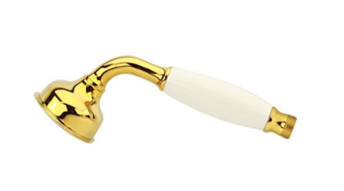 ATCO® Nostalgia Handbrause GOLD Nostalgie Duschkopf Brausekopf Antik Retro Duschkopf Brause vergoldet Metallausführung von ATCO