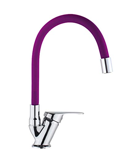 ATCO ARION Flexibel Spültischarmatur Waschtischarmatur Küchenarmatur Einhebelmischer Wasserhahn Armatur Küche Bad chrom-violett von ATCO