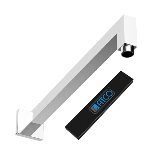 ATCO Wandarm Brausearm WA05 L: 300 mm Duscharm Wandhalterung Regendusche Duschkopf Kopfdusche Deckenbrause Kopfbrause Bad Chrom eckig von ATCO