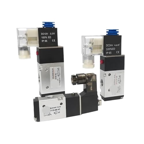 ATDJKVYH 3V110-06/210-08/310-10NC/NO Pneumatisches Magnetventil 3-Wege-2-Positionen-Luftrichtungssteuerung DC12V DC24V AC220V(3V110-06-NC,AC24V) von ATDJKVYH