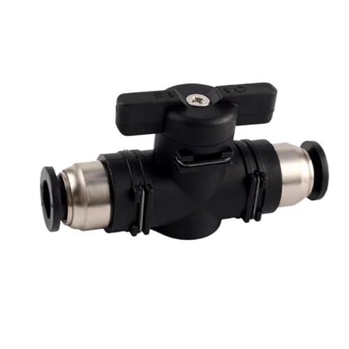 ATDJKVYH 6 stücke BUC4mm 6mm 8mm 10mm 12mm Pneumatische Push-In Schnell Anschluss Hand Ventil Hand Zu Drehen pneumatische Schalter T-Joint 2-Weg Fluss Begrenzung(BUC-12) von ATDJKVYH