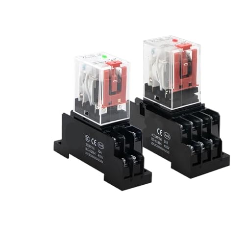 Kleines Zwischenrelais DC24 V12 V AC220-110 V elektromagnetisches Relais mit Silberkontakt, hohe Leistung, 8 Füße, Basis 14 Fuß (ZY2N-GS AC220 V) von ATDJKVYH