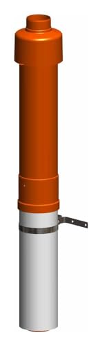 ATEC Abgas Dachhochführung DN 80/125 konzentrisch rot 650 mm von ATEC