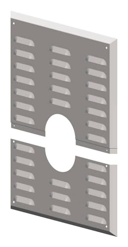 ATEC Abgas Wandblende 280 x 350 mm mit Hinterlüftung DN 80 Abgasrohr von ATEC