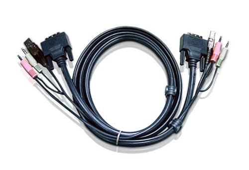 ATEN 2L-7D03UD KVM Kabel DVI-D (Dual Link), USB, Audio, Schwarz, 3, 0 m von ATEN