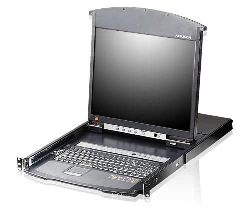 ATEN 344589 KVM-Switch Cat.5E/6 Over IP 16 Ports mit LCD 17" Dual Rail, KL1516AIM Schwarz von ATEN