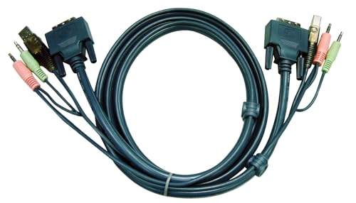 ATEN KVM Anschlusskabel [2x Klinkenstecker 3.5 mm, DVI-Stecker 18+1pol., USB 2.0 Stecker A - 2x Klin von ATEN