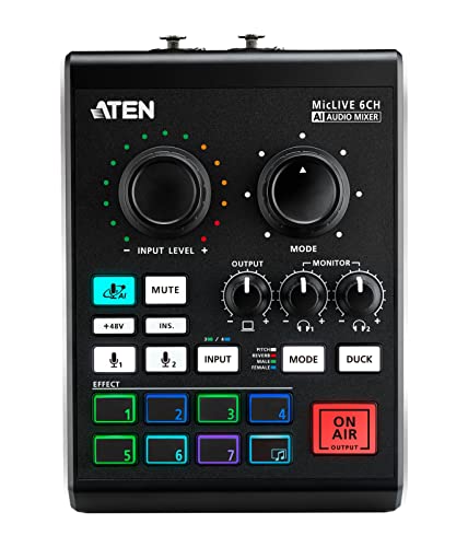 ATEN UC8000 Podcast AI Audio Mixer MicLIVE 6-CH von ATEN