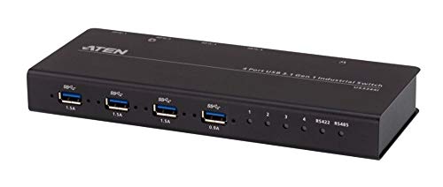 Aten US3344I 4x4 USB 3.1 Gen.1 Switch, Industrie-Umschalter, Schwarz von ATEN