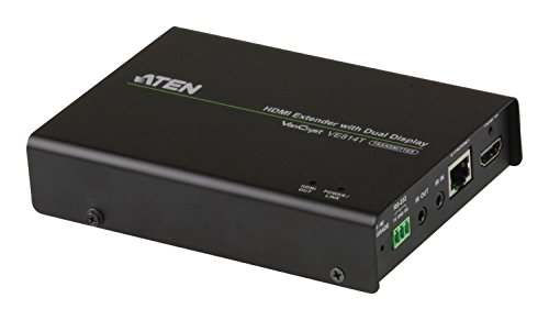 ATEN VE814T 60664U Video-Transmitter, HDMI-HDBaseT-Sender mit Dualausgang, Klasse A schwarz von ATEN