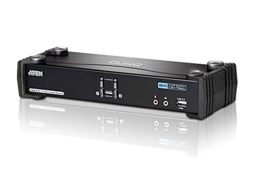 Aten CubiQ CS1782A 2-fach KVM Umschalter (Dual-DVI, 7.1 Audio, 120 Hz 3D, USB) von ATEN