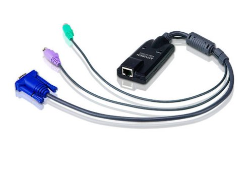 Aten KA9520 Für Tastatur, Video und Maus (KVM) Switch – KVM (120g, Schwarz, Kunststoff, RJ-45, Männlich/Weiblich, PS/2) von ATEN