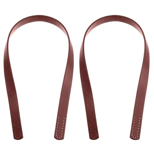 ATEUXOL Griffe für die Handtaschen 2 Stück PU-Leder Umhängetaschengurt Damen Mädchen Taschengriffe DIY Ersatzgriff for Handtasche Gürteltasche Zubehör(Brown) von ATEUXOL