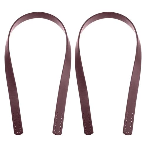 ATEUXOL Griffe für die Handtaschen 2 Stück PU-Leder Umhängetaschengurt Damen Mädchen Taschengriffe DIY Ersatzgriff for Handtasche Gürteltasche Zubehör(Red) von ATEUXOL