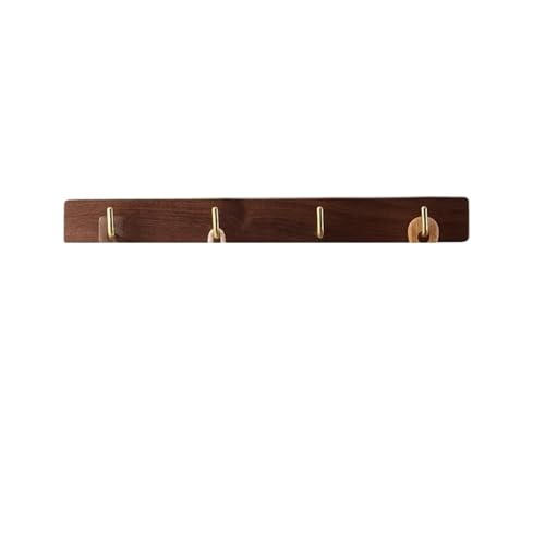 ATEUXOL Küchenutensilien-Halter Haken ohne Stanzen for die Küche, Löffelständer aus schwarzem Walnussholz, multifunktionale Lagerregale, bequemer Zugang zu Wandhalterungen(Model A-40cm) von ATEUXOL