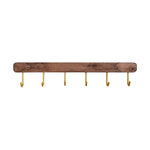 ATEUXOL Küchenutensilien-Halter Haken ohne Stanzen for die Küche, Löffelständer aus schwarzem Walnussholz, multifunktionale Lagerregale, bequemer Zugang zu Wandhalterungen(Model B-35cm) von ATEUXOL