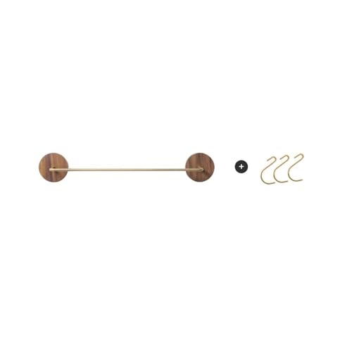 ATEUXOL Küchenutensilien-Halter Haken ohne Stanzen for die Küche, Löffelständer aus schwarzem Walnussholz, multifunktionale Lagerregale, bequemer Zugang zu Wandhalterungen(Model C-30cm) von ATEUXOL