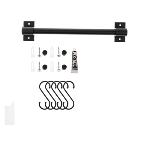 ATEUXOL Küchenutensilien-Halter Küchenreling mit 1 Haken, Utensilienhalter zur Wandmontage, for Utensilien-Set und Kochgeschirr(5 Hooks 30cm) von ATEUXOL