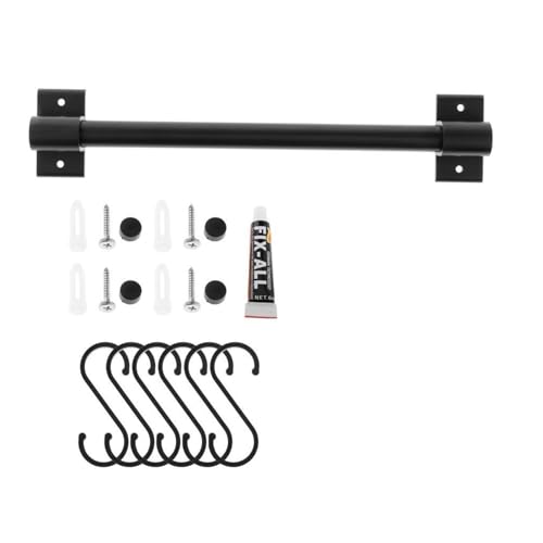 ATEUXOL Küchenutensilien-Halter Küchenreling mit 1 Haken, Utensilienhalter zur Wandmontage, for Utensilien-Set und Kochgeschirr(6 Hooks 40cm) von ATEUXOL