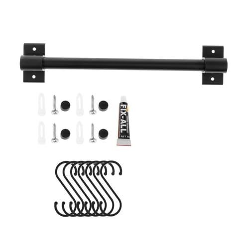 ATEUXOL Küchenutensilien-Halter Küchenreling mit 1 Haken, Utensilienhalter zur Wandmontage, for Utensilien-Set und Kochgeschirr(7 Hooks 50cm) von ATEUXOL