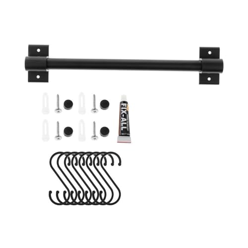 ATEUXOL Küchenutensilien-Halter Küchenreling mit 1 Haken, Utensilienhalter zur Wandmontage, for Utensilien-Set und Kochgeschirr(8 Hooks 60cm) von ATEUXOL