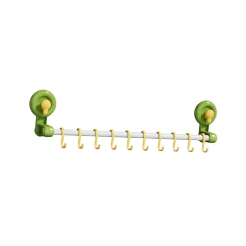 ATEUXOL Küchenutensilien-Halter Küchenutensilienständer, Handtuchhakenleiste mit 10 Haken, multifunktional, zur Wandmontage, for Schlafzimmer und Büro von ATEUXOL