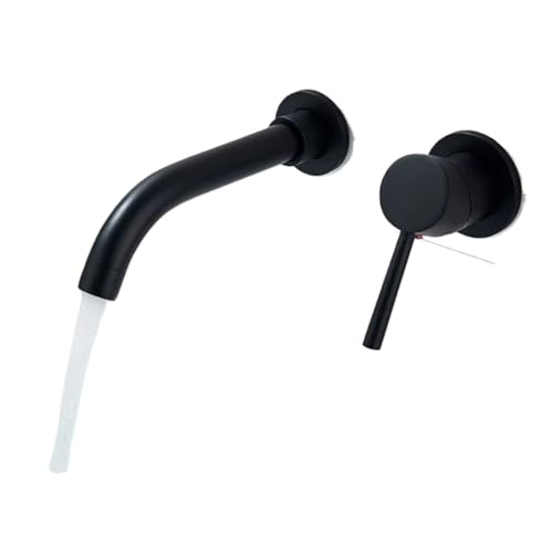 ATEUXOL Wandmontierte Badarmaturen Weiß Badezimmer Waschbecken Wasserhahn verdeckt Wand montiert Wasserhahn Wasserhahn 360 Rotation(Color 4) von ATEUXOL
