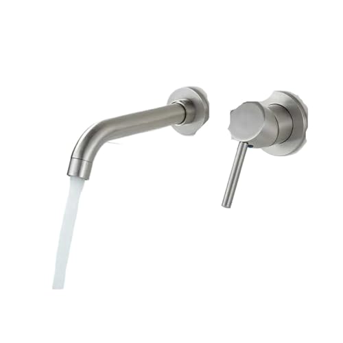 ATEUXOL Wandmontierte Badarmaturen Weiß Badezimmer Waschbecken Wasserhahn verdeckt Wand montiert Wasserhahn Wasserhahn 360 Rotation(Color 6) von ATEUXOL