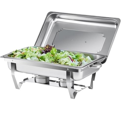 Buffet-Wärmeset Aus Edelstahl 2/4/6/8Packs 8QT Chafing Dish Buffet Set Edelstahl Rechteckige Speisenwärmer(8 Pack) von ATEUXOL