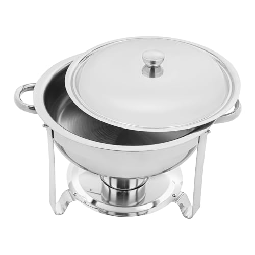 Buffet-Wärmeset Aus Edelstahl 4,5 l Chafing Dish Buffet-Set, 2/4-teilig, Gold/Silber, Edelstahl, Selbstbedienungs-Speisenwärmer for Partys/Hochzeiten, alkoholbetrieben(Silver 2pcs) von ATEUXOL