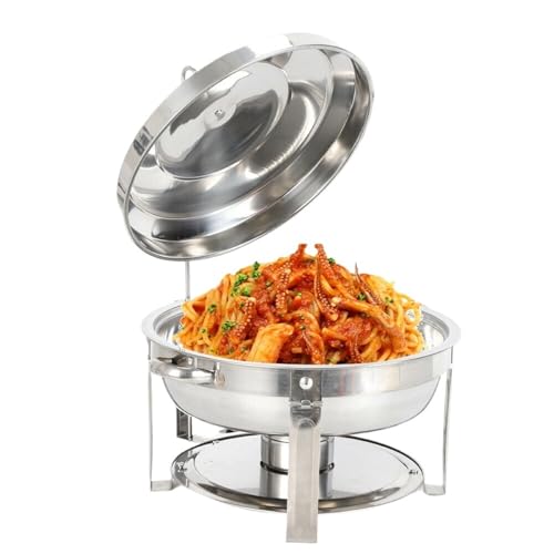 Buffet-Wärmeset Aus Edelstahl 7,5 l Chafing Dish aus Edelstahl, runder Speisenwärmer, Wärmebehälter mit Deckel for Hotel-Catering-Buffet-Party Buffet-Wärmeset Aus Edelstahl 7,5 l Chafing Dish aus Edelstahl, runder Speisenwärmer, Wärmebehälter mit Deckel for Hotel-Catering-Buffet-Party von ATEUXOL