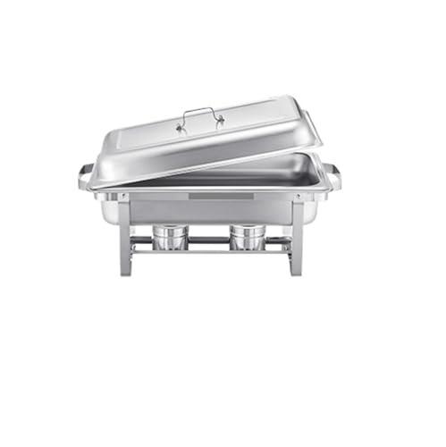 Buffet-Wärmeset Aus Edelstahl 8 Qt 4/6 Pack Chafing Dish Buffet Set Edelstahl Rechteck Catering Wärmer Server W/Deckel Wasser Pan for Party(6 Packs) von ATEUXOL