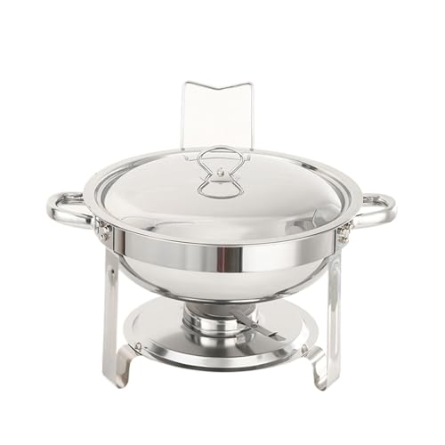 Buffet-Wärmeset Aus Edelstahl Chafing Dish aus Edelstahl, rund, for Buffets und Catering, Warmhalteset mit Speise- Wasserpfanne, Deckel, stabilem Ständer Brennstoffhalter Buffet-Wärmeset Aus Edelstahl Chafing Dish aus Edelstahl, rund, for Buffets und Catering, Warmhalteset mit Speise- Wasserpfanne, Deckel, stabilem Ständer Brennstoffhalter von ATEUXOL